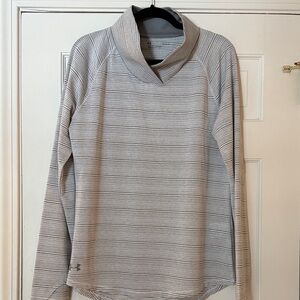Under Armour Women’s Light Gray Striped Turtleneck Pullover